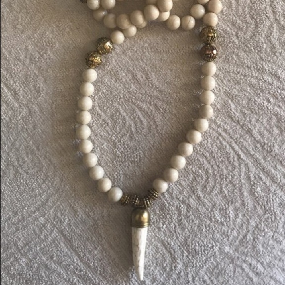 White beaded necklace